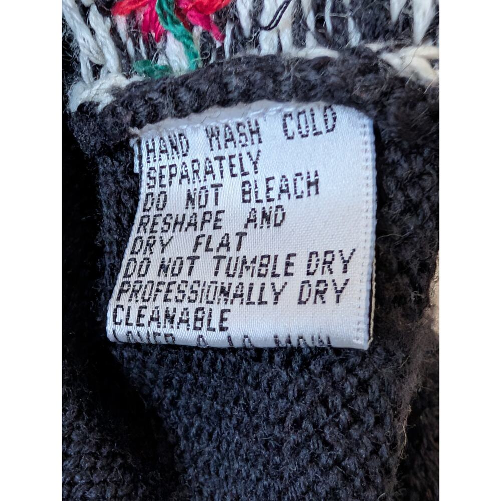 Vintage 90s Talbots Petites Wool Blend Floral Nordic Fair Isle Vest PL - Picture 8 of 9